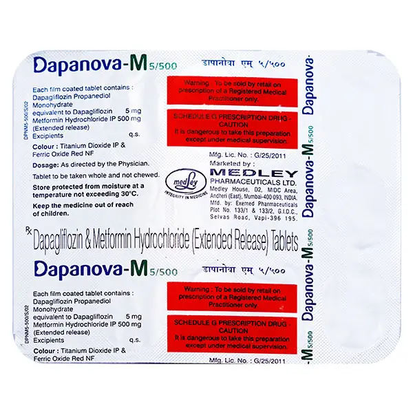 Dapanova M 5mg/500mg Tablet